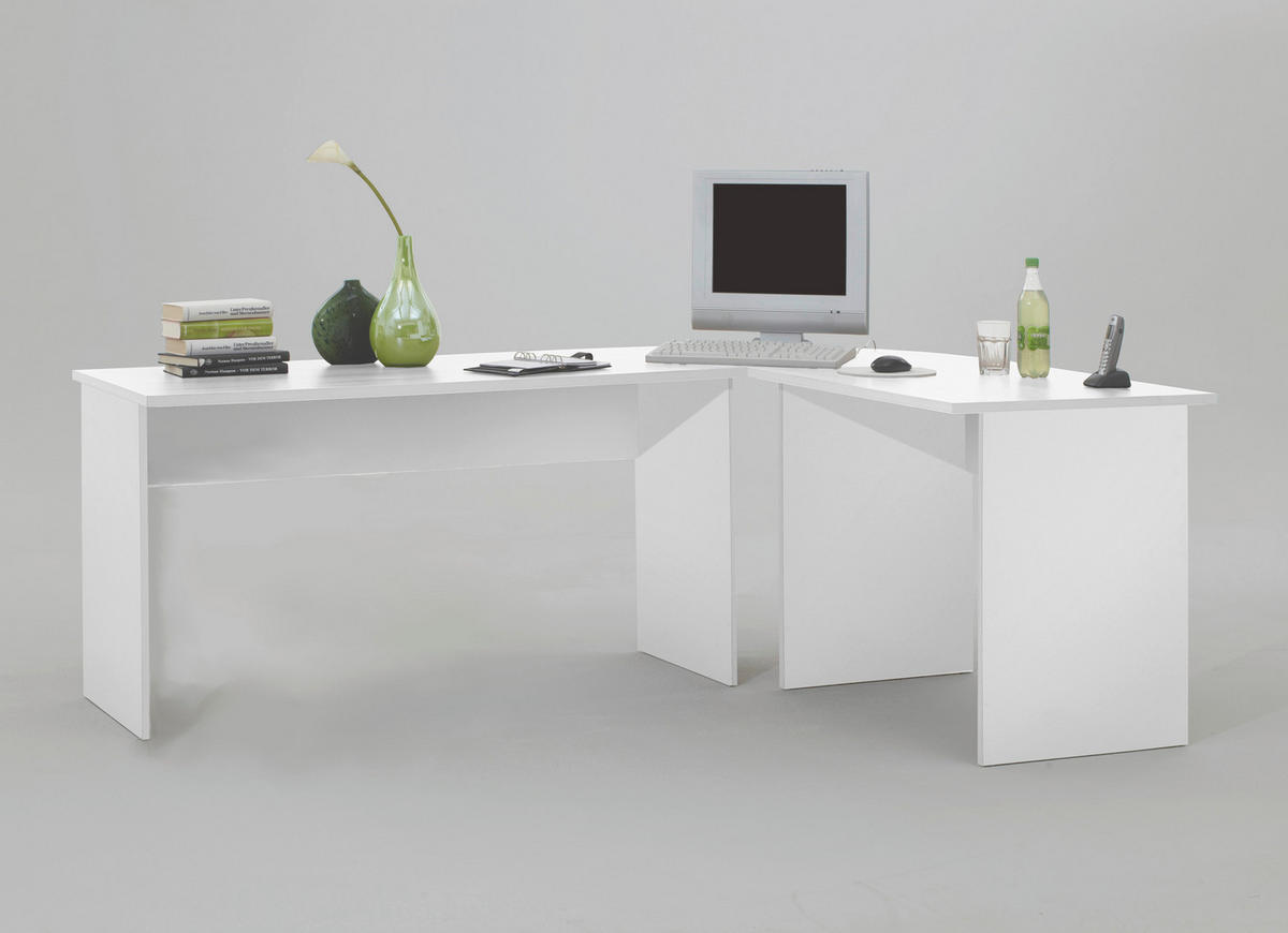PISAĆI STOL KUTNI  bijela  drvni materijal  - bijela, Konvencionalno, drvni materijal (205/65-155/75cm) - MID.YOU