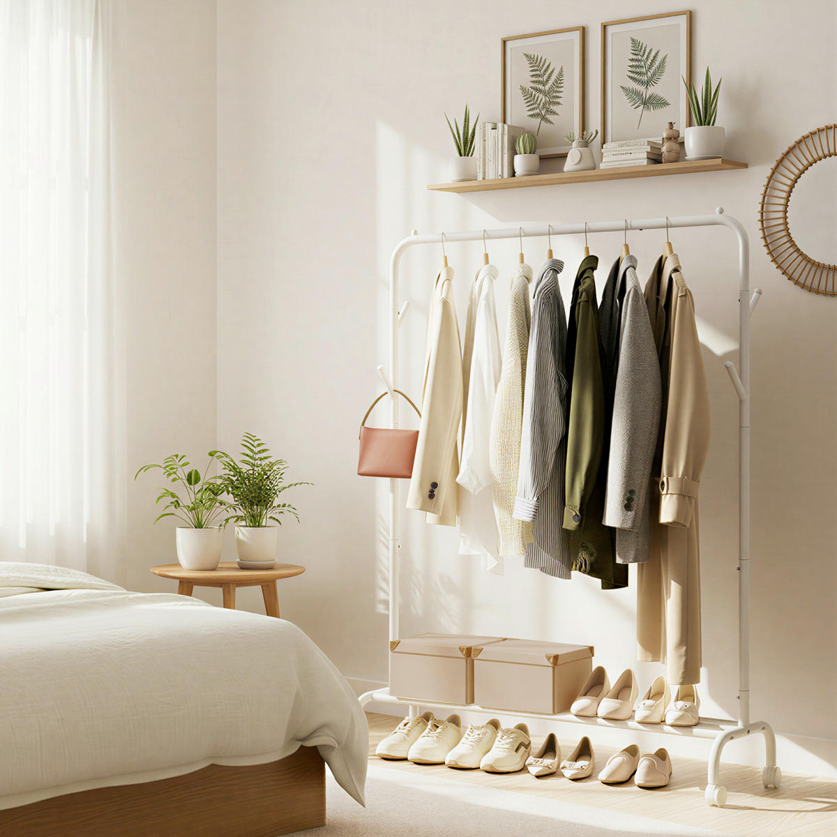 KLEIDERSTÄNDER in Weiß 103,5/155/41 cm   - Weiß, Trend, Kunststoff/Metall (103,5/155/41cm) - Boxxx