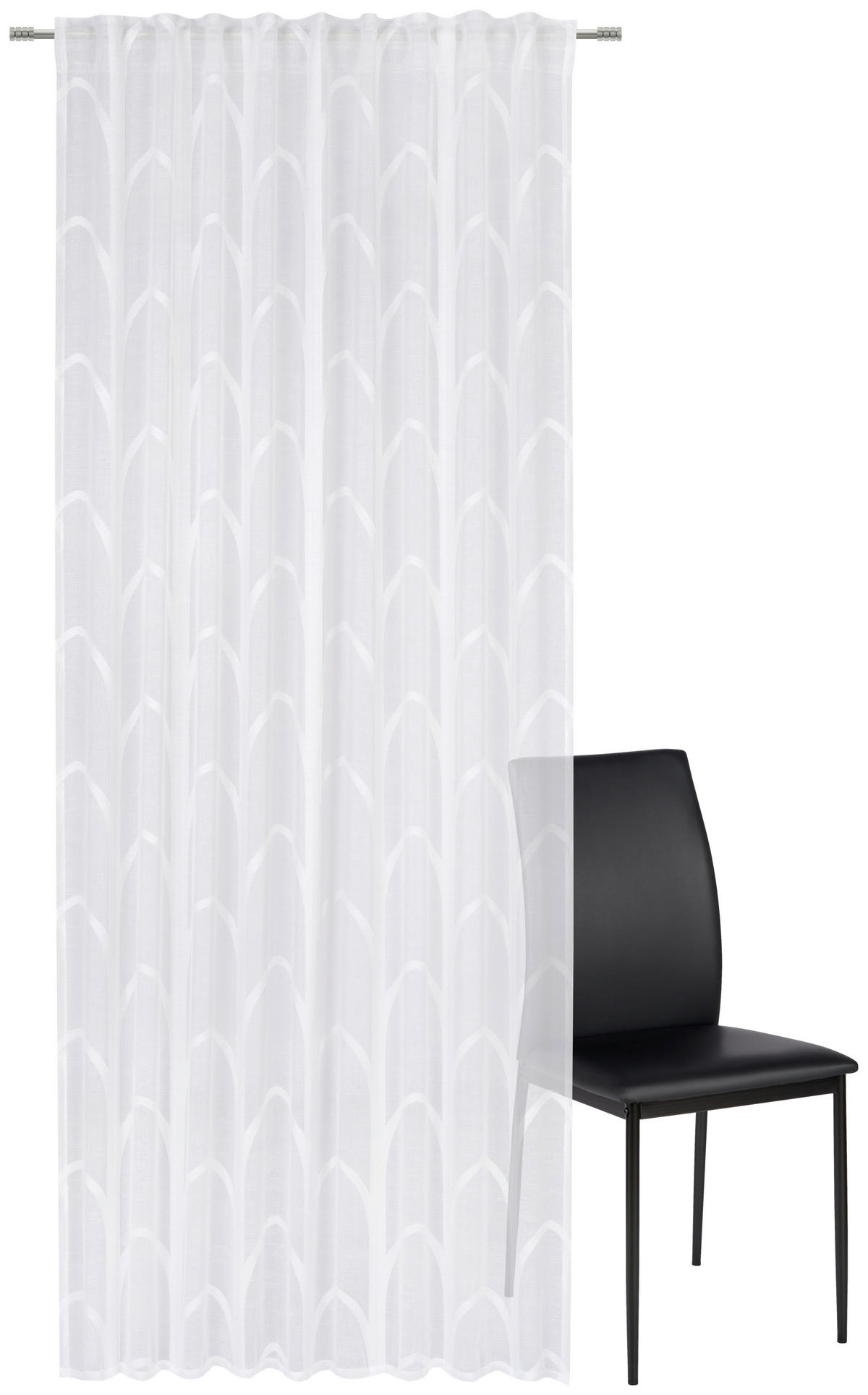 FERTIGVORHANG transparent  - Weiß, Design, Textil (140/245cm) - Esposa