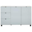 SIDEBOARD 165/105,1/52,5 cm  - Hellgrau/Schwarz, Design, Glas/Holzwerkstoff (165/105,1/52,5cm) - Hom`in