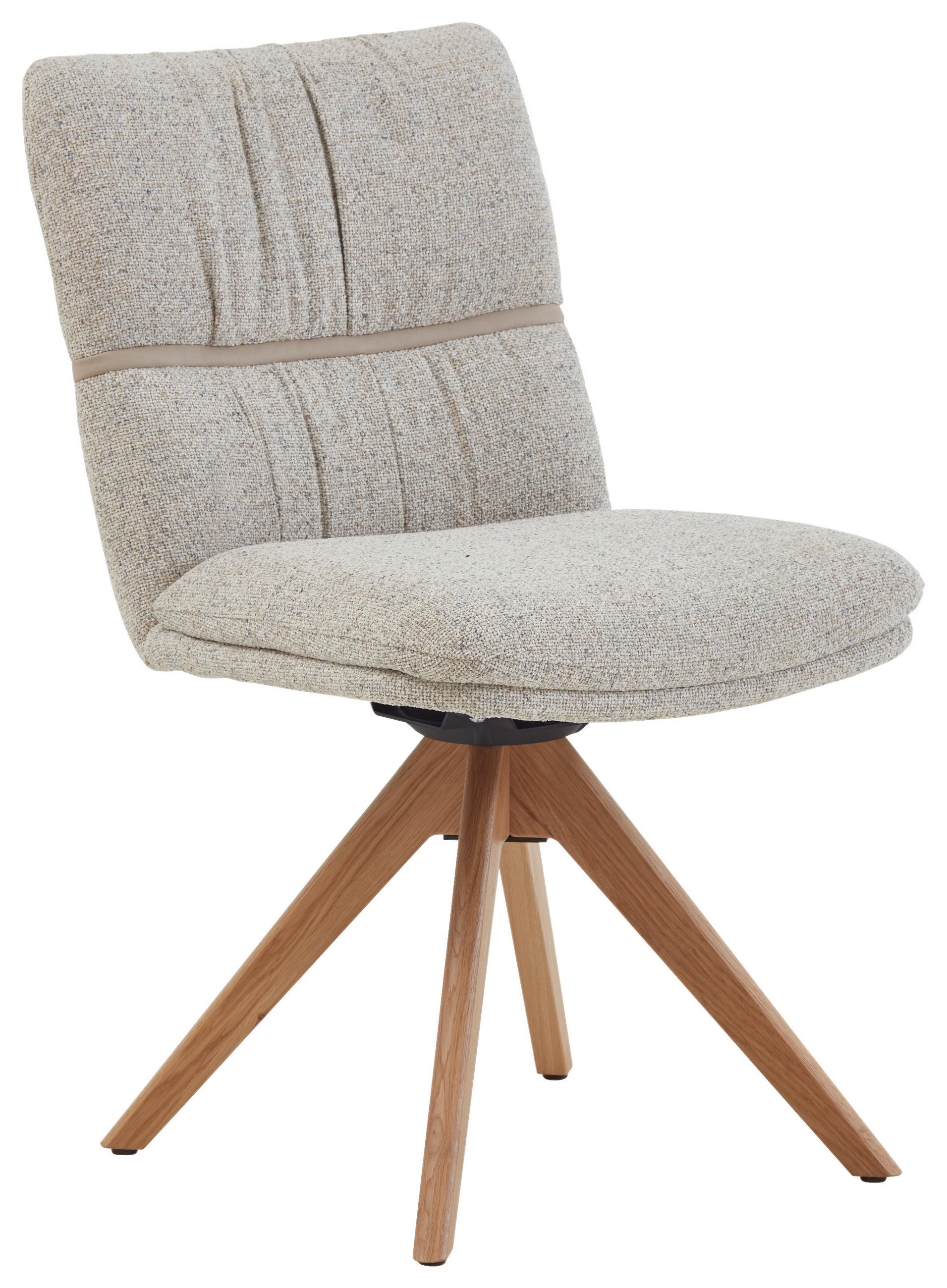 STUHL  Typenauswahl, Sitzfläche 360° drehbar, Gestellauswahl, automatische Rückholfunktion Mikrofaser  Naturfarben  - Eichefarben/Naturfarben, Design, Holz/Textil (49/86/63cm) - Valdera