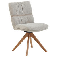 STUHL  Typenauswahl, Sitzfläche 360° drehbar, Gestellauswahl, automatische Rückholfunktion Mikrofaser  Naturfarben  - Eichefarben/Naturfarben, Design, Holz/Textil (49/86/63cm) - Valdera