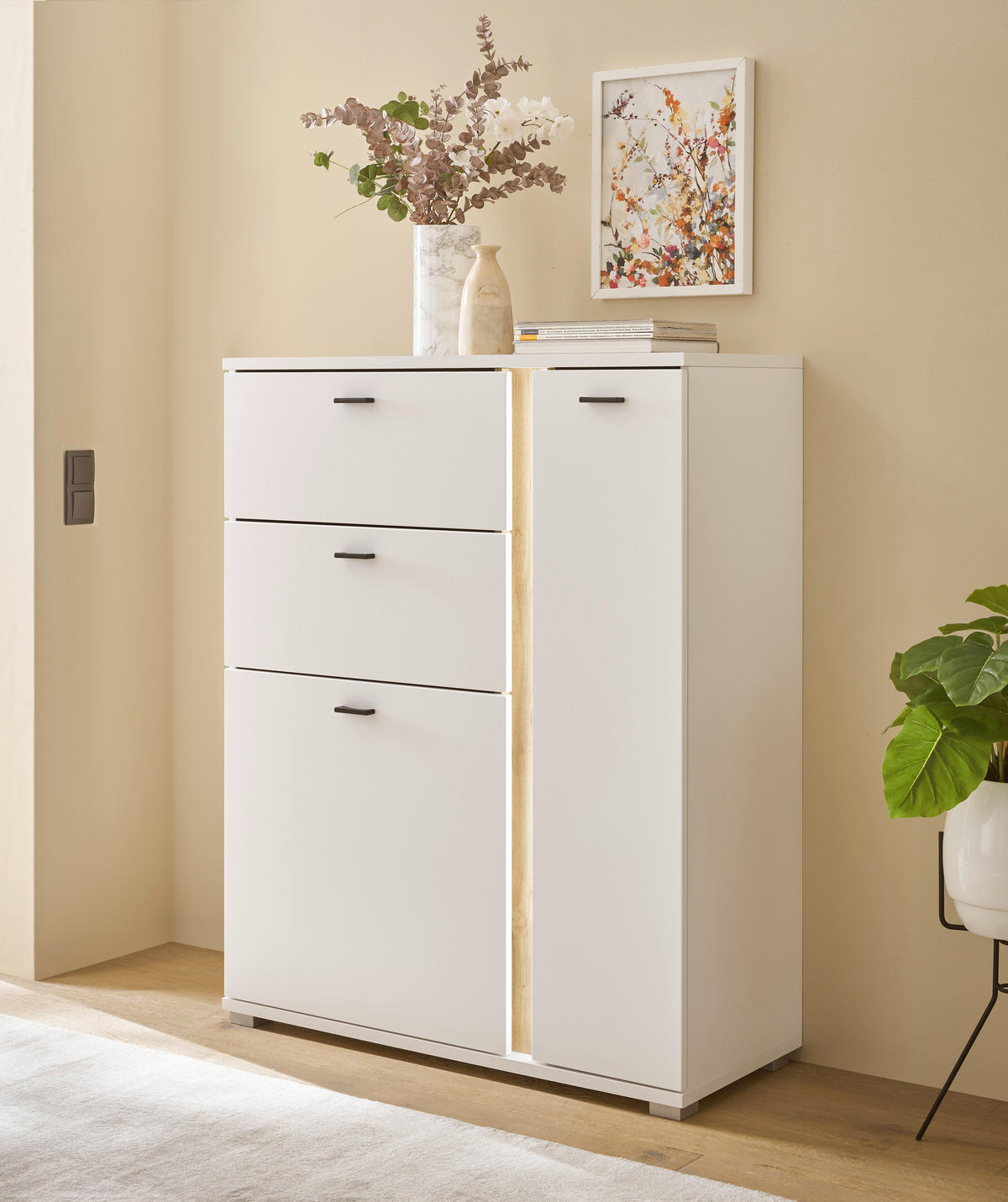 HIGHBOARD  in 100/125/42 cm  - Silberfarben/Eiche Wotan, Design, Holzwerkstoff/Kunststoff (100/125/42cm) - MID.YOU
