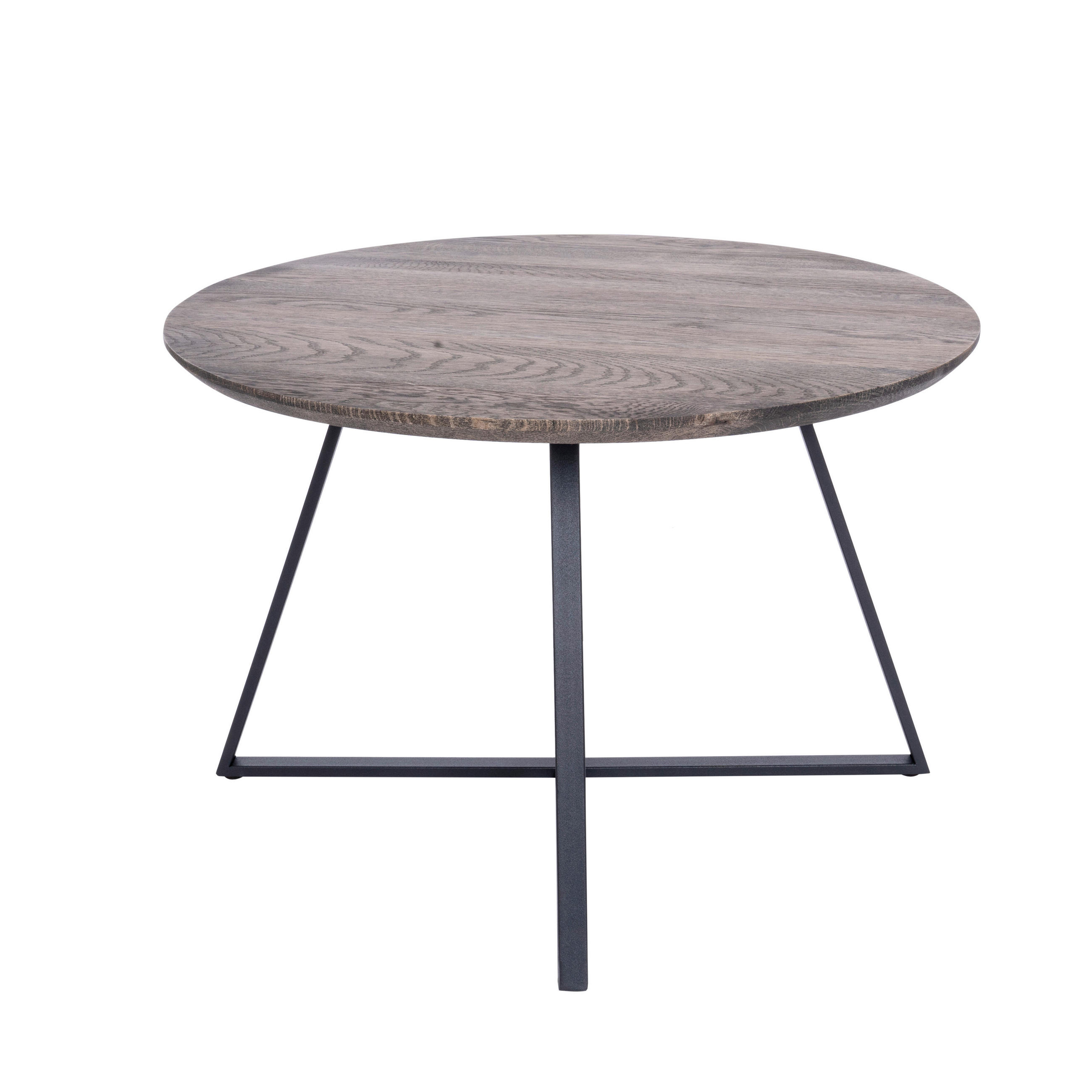 COUCHTISCH in Holz, Metall  - Eiche dunkel/Schwarz, Natur, Holz/Metall (60/40cm)