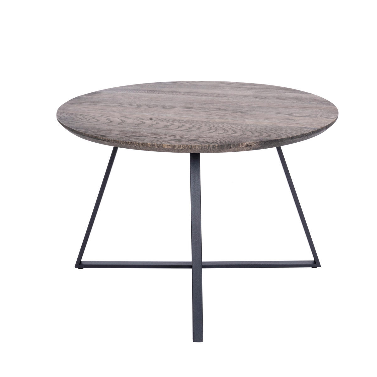 COUCHTISCH in Holz, Metall  - Eiche dunkel/Schwarz, Natur, Holz/Metall (60/40cm)