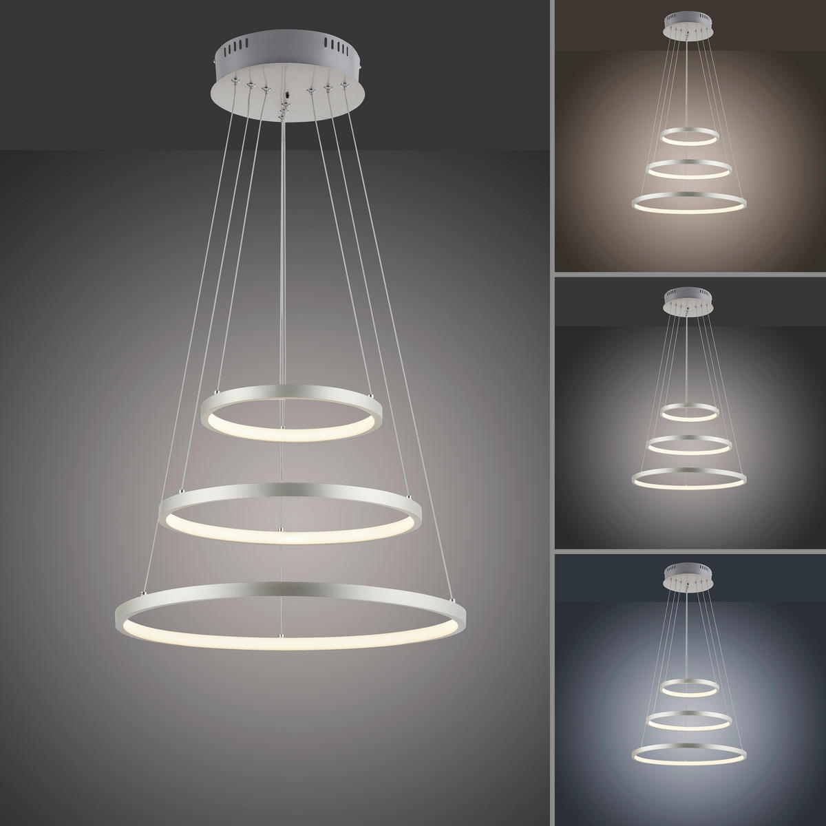 LUSTRĂ LED  - culoare nichel, Trend, plastic/metal (50cm) - Novel