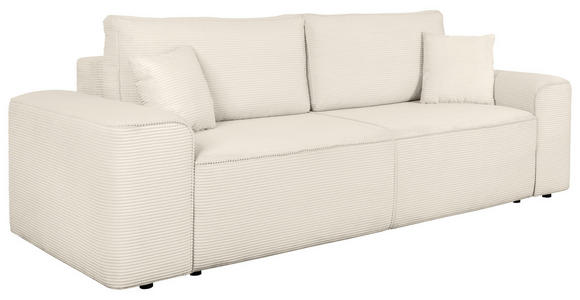 SCHLAFSOFA  mit Rücken echt, Armteil links, Armteil rechts Cord Creme  - Creme/Schwarz, Design, Kunststoff/Textil (261/95/108cm) - Xora