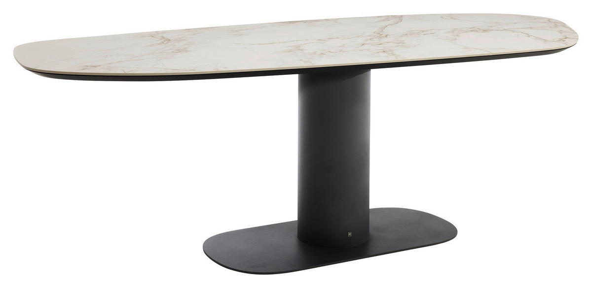 ESSTISCH in Keramik 240/120/77 cm  - Anthrazit/Creme, Design, Keramik/Metall (240/120/77cm) - Musterring