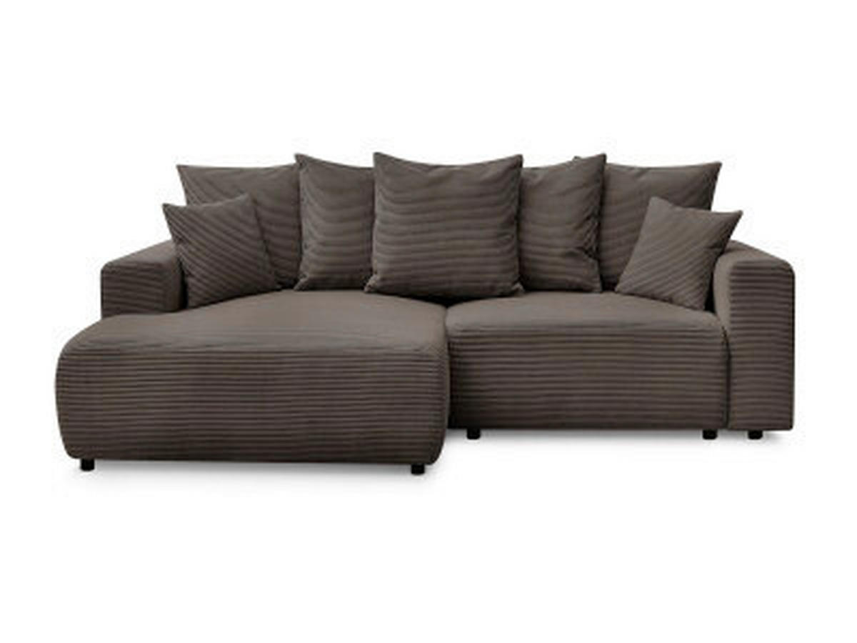 ECKSOFA Ottomane links  ATILLA Taupe Cord  - Taupe/Schwarz, MODERN, Kunststoff/Textil (149/244cm)