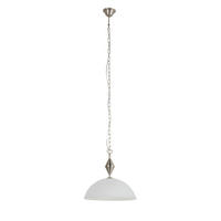 HÄNGELEUCHTE Ploce 40/150 cm  - Alabasterfarben/Nickelfarben, KONVENTIONELL, Glas/Metall (40/150cm) - Novel