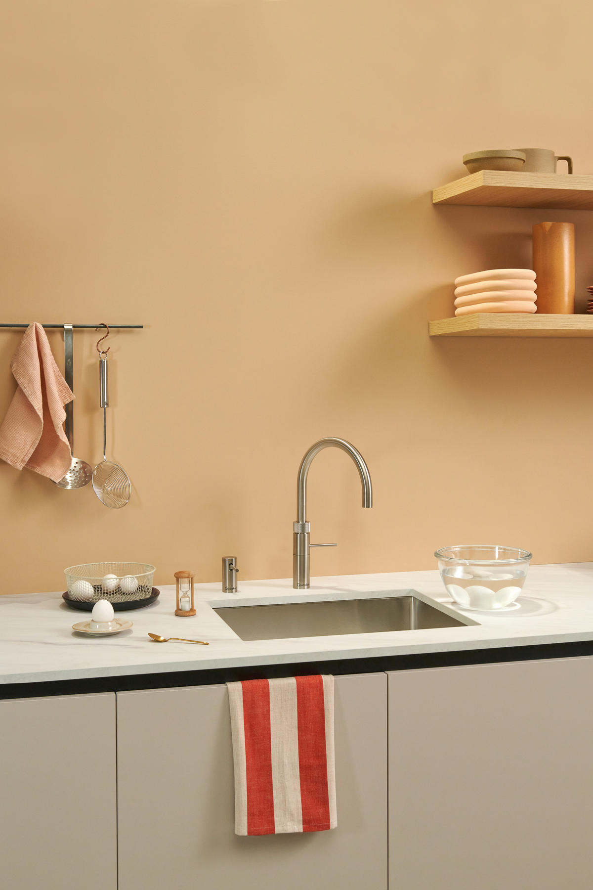 KÜCHENARMATUR Fusion Round  - Edelstahlfarben, Basics, Metall (4/36,6/25,1cm) - Quooker