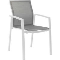 STAPELSESSEL Aluminium Grau, Weiß  - Weiß/Grau, Basics, Textil/Metall (58/64/90cm) - Stern