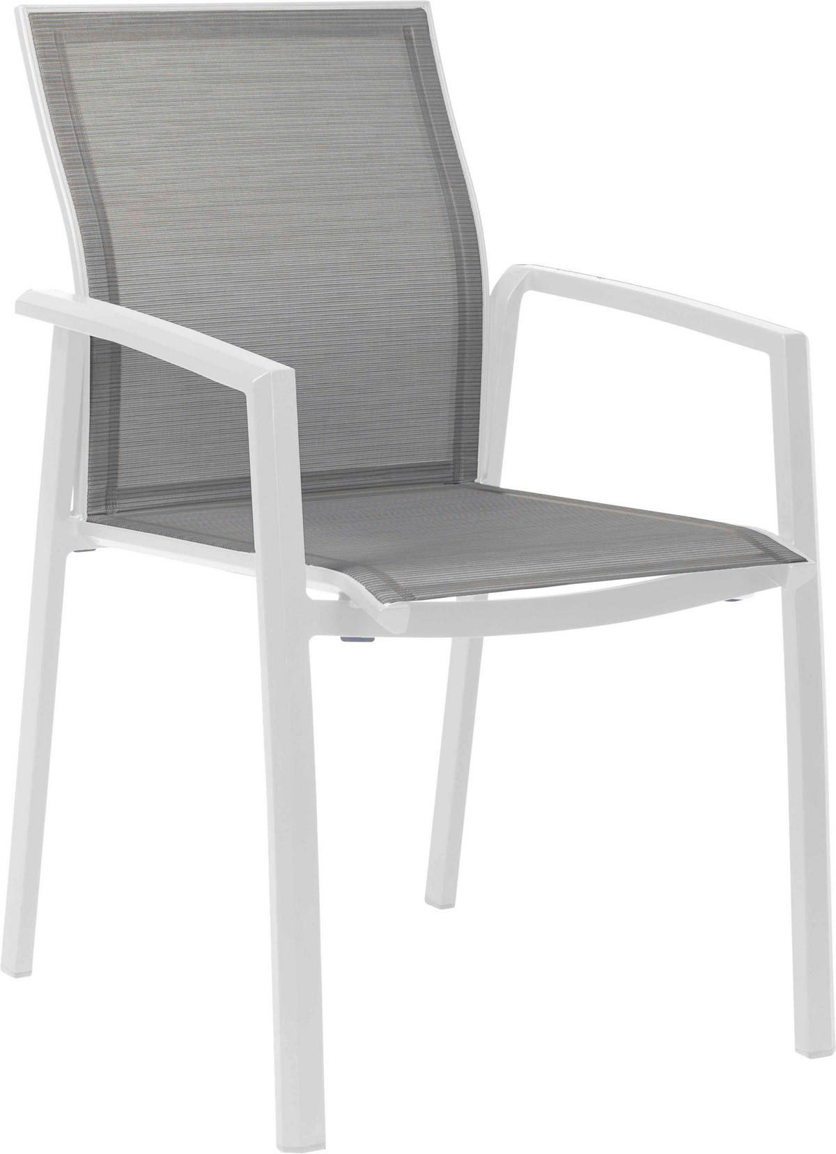 STAPELSESSEL Aluminium Grau, Weiß  - Weiß/Grau, Basics, Textil/Metall (58/64/90cm) - Stern