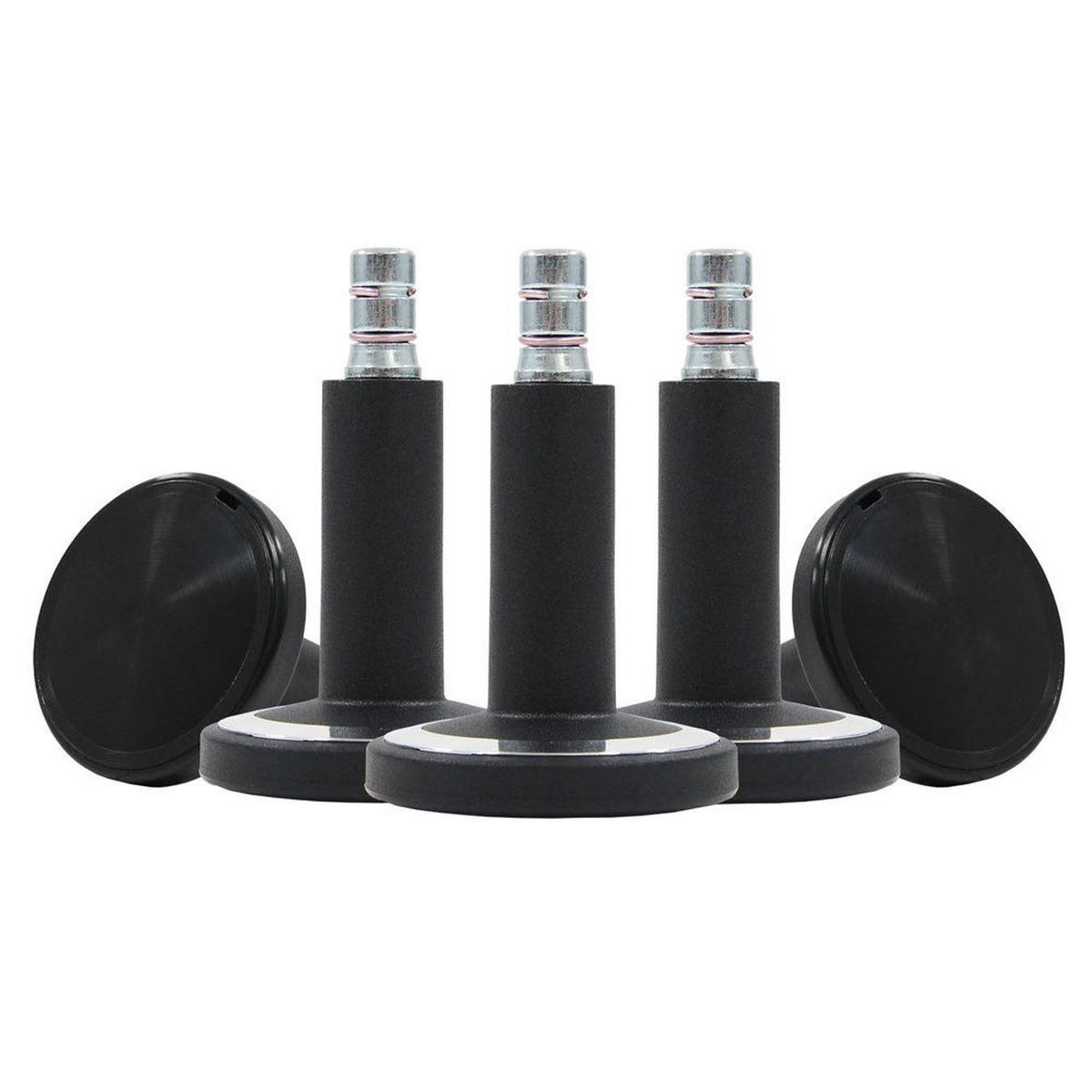 BÜROSTUHLGLEITER - Chromfarben/Schwarz, Basics, Kunststoff/Metall (6/6,9/6cm) - MID.YOU