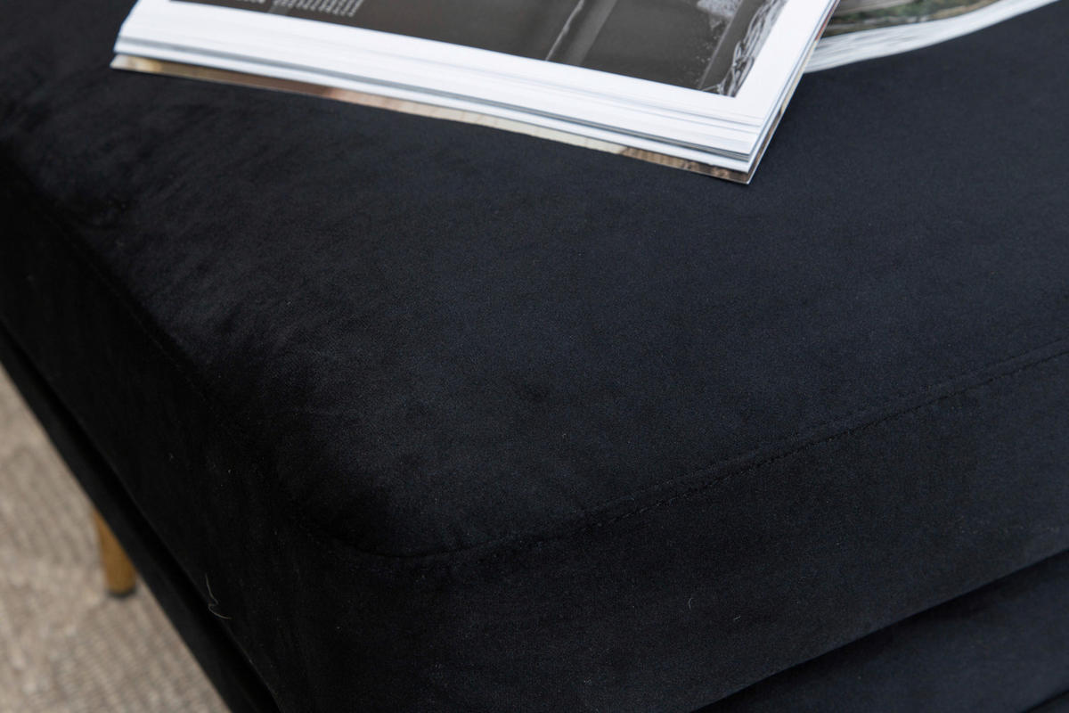 HOCKER Schwarz, Goldfarben  - Goldfarben/Schwarz, Design, Textil/Metall (90/49/70cm) - Livetastic