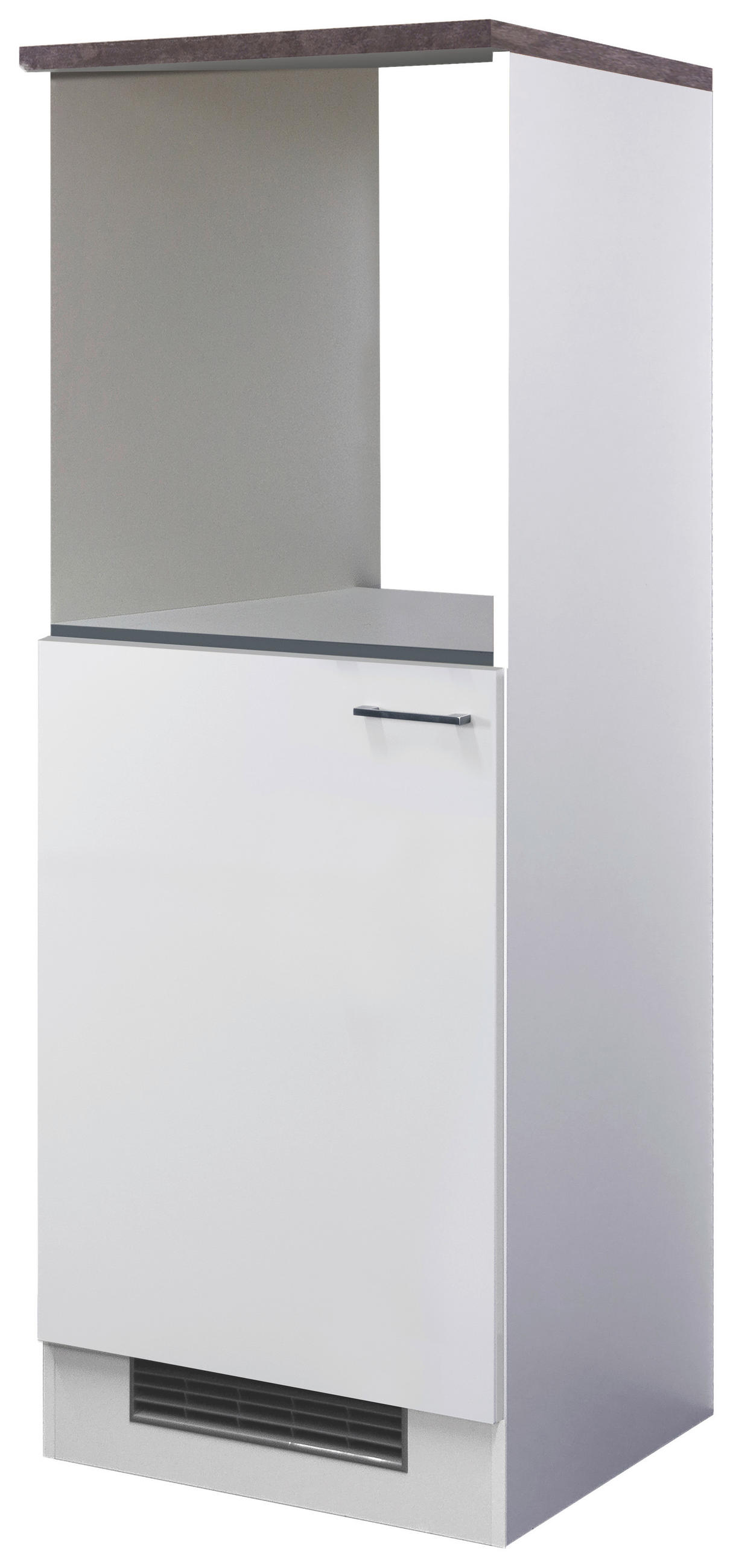 GERÄTEUMBAUSCHRANK 60/168,5/60 cm  in Weiß  - Graubraun/Alufarben, KONVENTIONELL, Holzwerkstoff/Kunststoff (60/168,5/60cm) - FlexWell