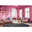 CHESTERFIELD-SOFA  in Samt Rosa  - Schwarz/Rosa, Trend, Holz/Textil (191/78/84cm) - Ambia Home