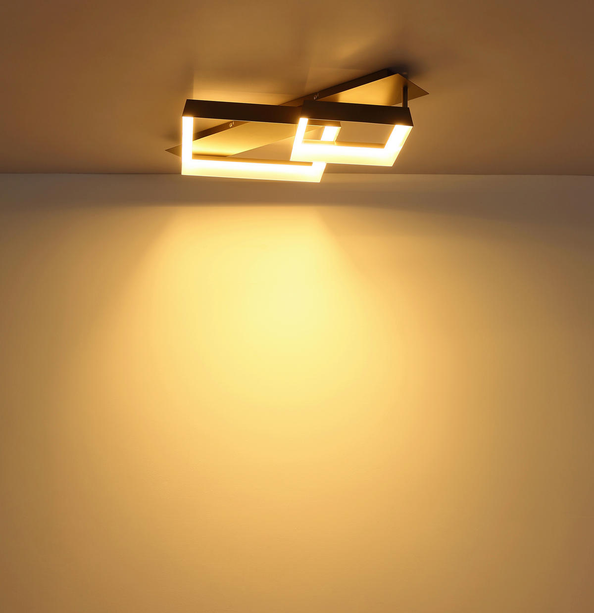 LED-DECKENLEUCHTE 68,5/49,5/12 cm   - Braun/Weiß, Design, Kunststoff/Metall (68,5/49,5/12cm) - Globo