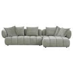 ECKSOFA in Flachgewebe Olivgrün  318/156 cm  - Schwarz/Olivgrün, KONVENTIONELL, Kunststoff/Textil (318/156cm) - Carryhome