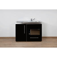 MINIKÜCHE  120/89/60 cm  in Schwarz  - Edelstahlfarben/Schwarz, Basics, Metall (120/89/60cm)