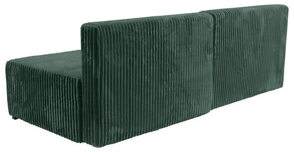 ECKSOFA in Cord Dunkelgrün  - Dunkelgrün/Schwarz, MODERN, Holz/Textil (145/210cm) - Carryhome