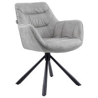 ARMLEHNSTUHL  in Eisen Struktur  - Schwarz/Grau, Design, Textil/Metall (62/83,5/63cm) - Hom`in