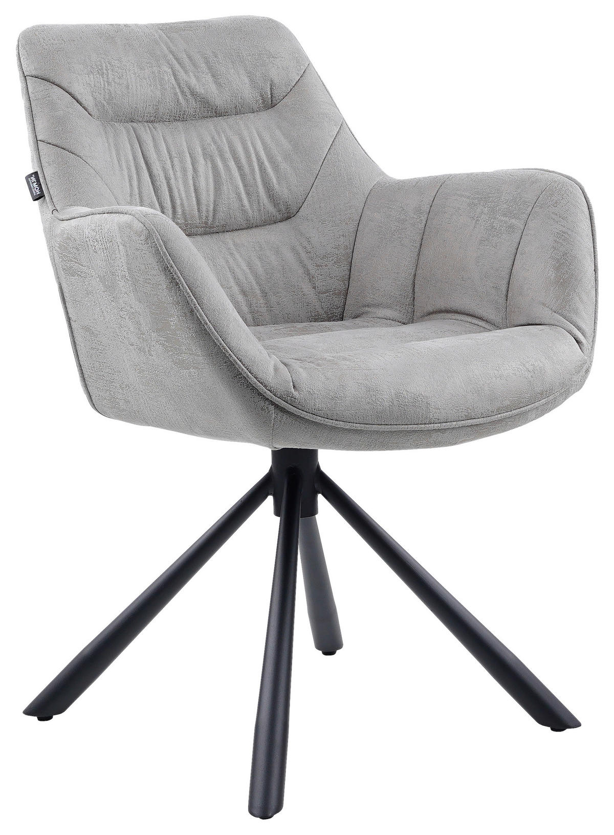 ARMLEHNSTUHL  in Eisen Struktur  - Schwarz/Grau, Design, Textil/Metall (62/83,5/63cm) - Hom`in