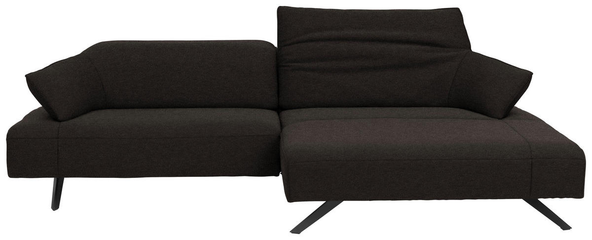 ECKSOFA in Struktur Dunkelgrau  - Dunkelgrau/Anthrazit, Design, Textil/Metall (276/165cm) - Himolla