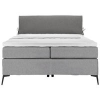 BOXSPRINGBETT 120/200 cm  in Grau, Dunkelgrau  - Dunkelgrau/Schwarz, Design, Textil/Metall (120/200cm) - Hom`in