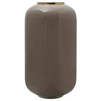 VASE  - Taupe/Goldfarben, Trend, Metall (24/24/50cm) - Kayoom
