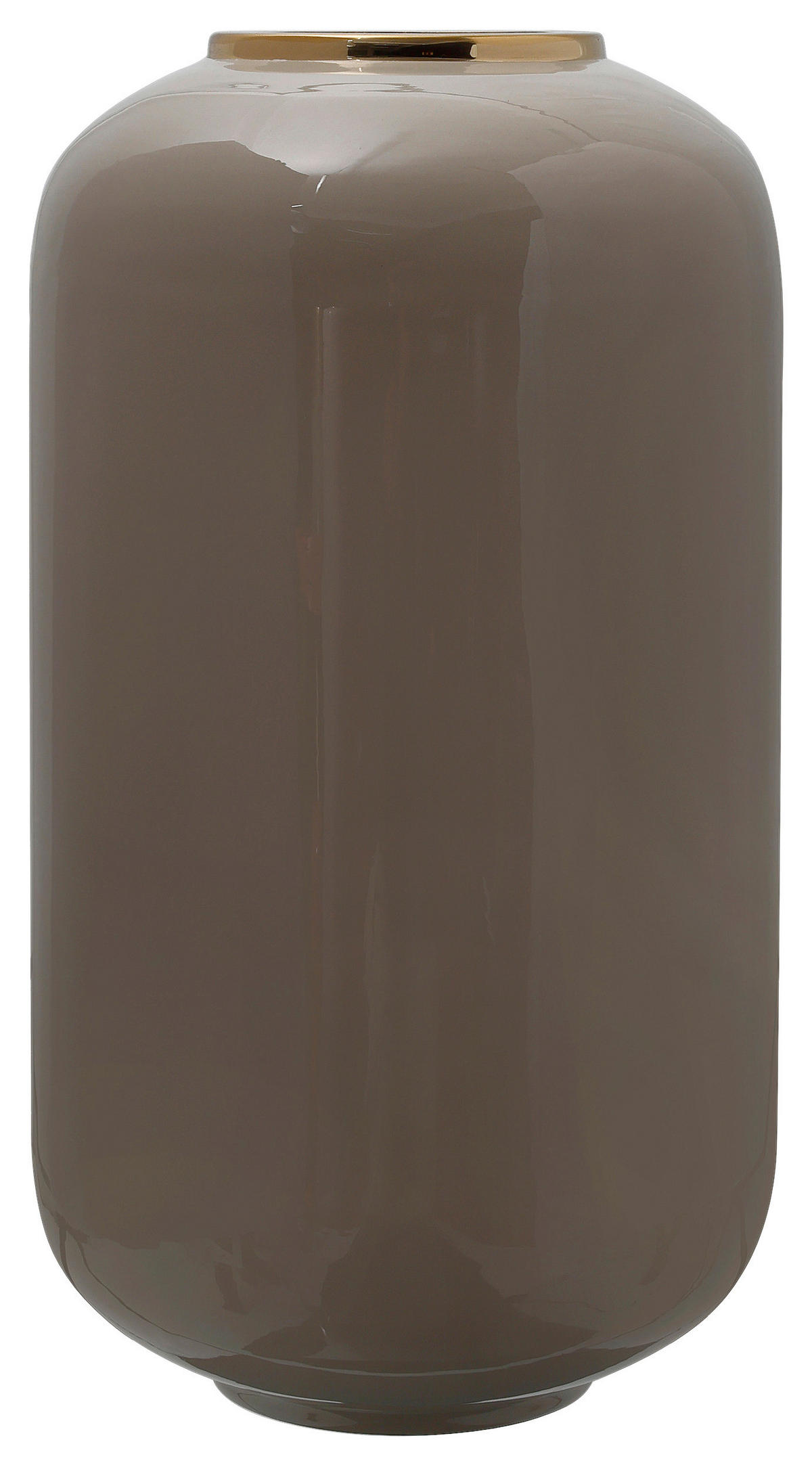 VASE  - Taupe/Goldfarben, Trend, Metall (24/24/50cm) - Kayoom