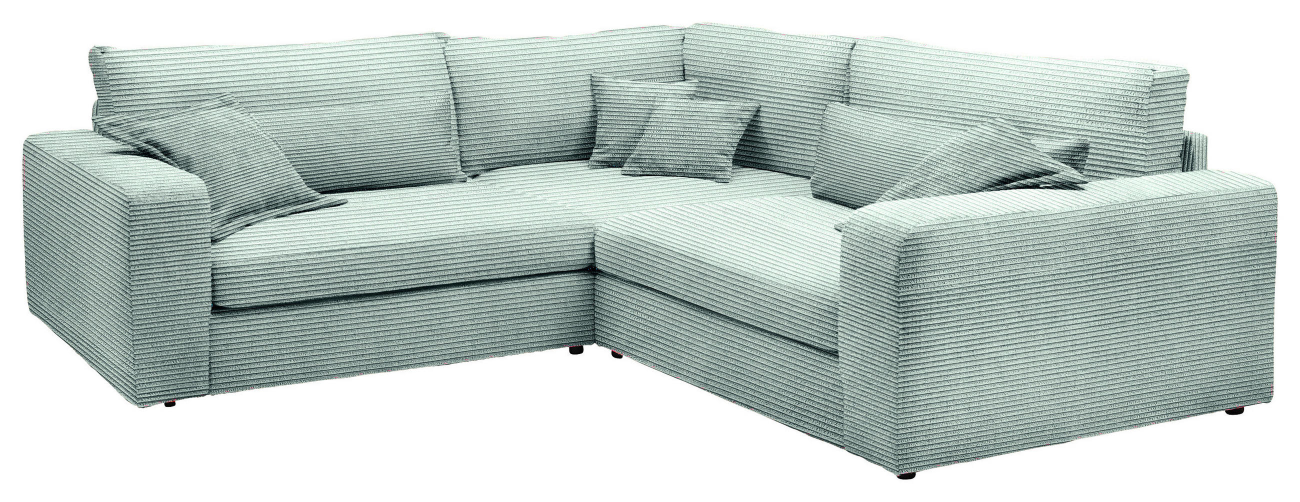 ECKSOFA  Mintgrün Cord  - Schwarz/Mintgrün, KONVENTIONELL, Kunststoff/Textil (248/248cm) - Carryhome