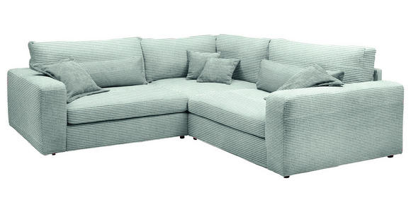 ECKSOFA  Mintgrün Cord  - Schwarz/Mintgrün, KONVENTIONELL, Kunststoff/Textil (248/248cm) - Carryhome