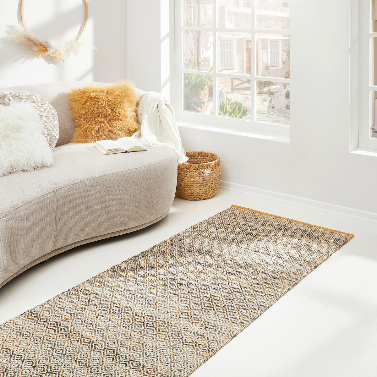 LÄUFER 80/200 cm Jupiter Currygelb  - Currygelb, Natur, Textil (80/200cm) - Linea Natura