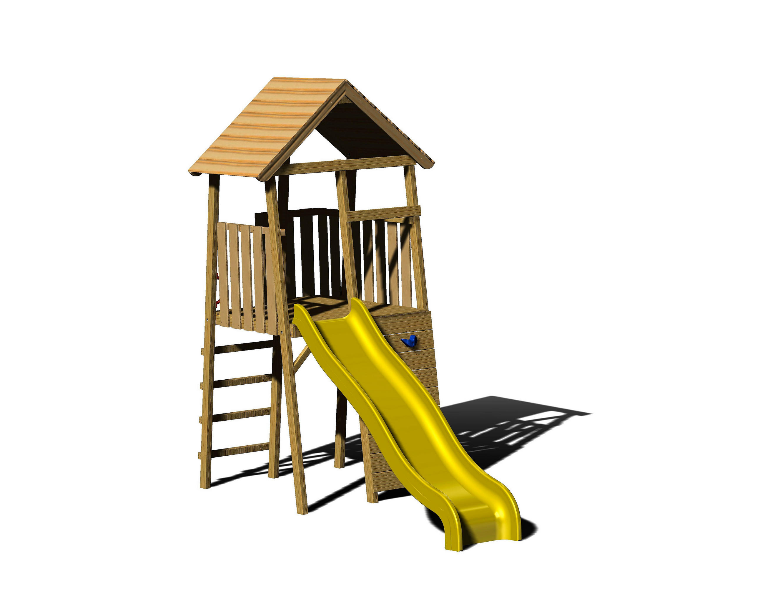 SPIELTURM 110/270/280 cm  - Gelb/Naturfarben, KONVENTIONELL, Holz (110/270/280cm) - Ambia Garden