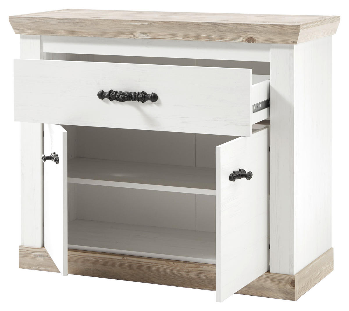 KOMMODE  in 107/87/45 cm  - Hellbraun/Schwarz, Design, Holzwerkstoff/Metall (107/87/45cm) - MID.YOU