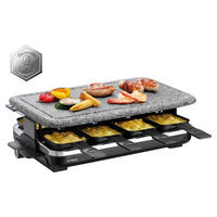 RACLETTE-GRILL  - Schwarz/Grau, Design, Kunststoff/Stein (45,5/27/15,5cm) - Trisa Electronics