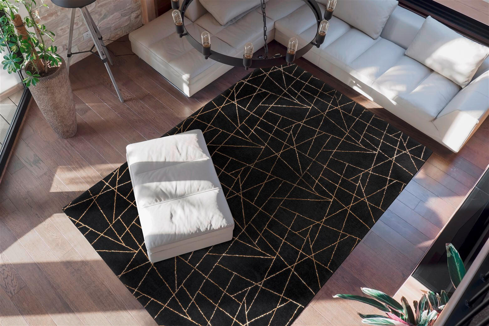 FLACHWEBETEPPICH 120/170 cm Bijou 125 Schwarz / Gold Schwarz, Goldfarben  - Goldfarben/Schwarz, KONVENTIONELL, Textil (120/170cm)