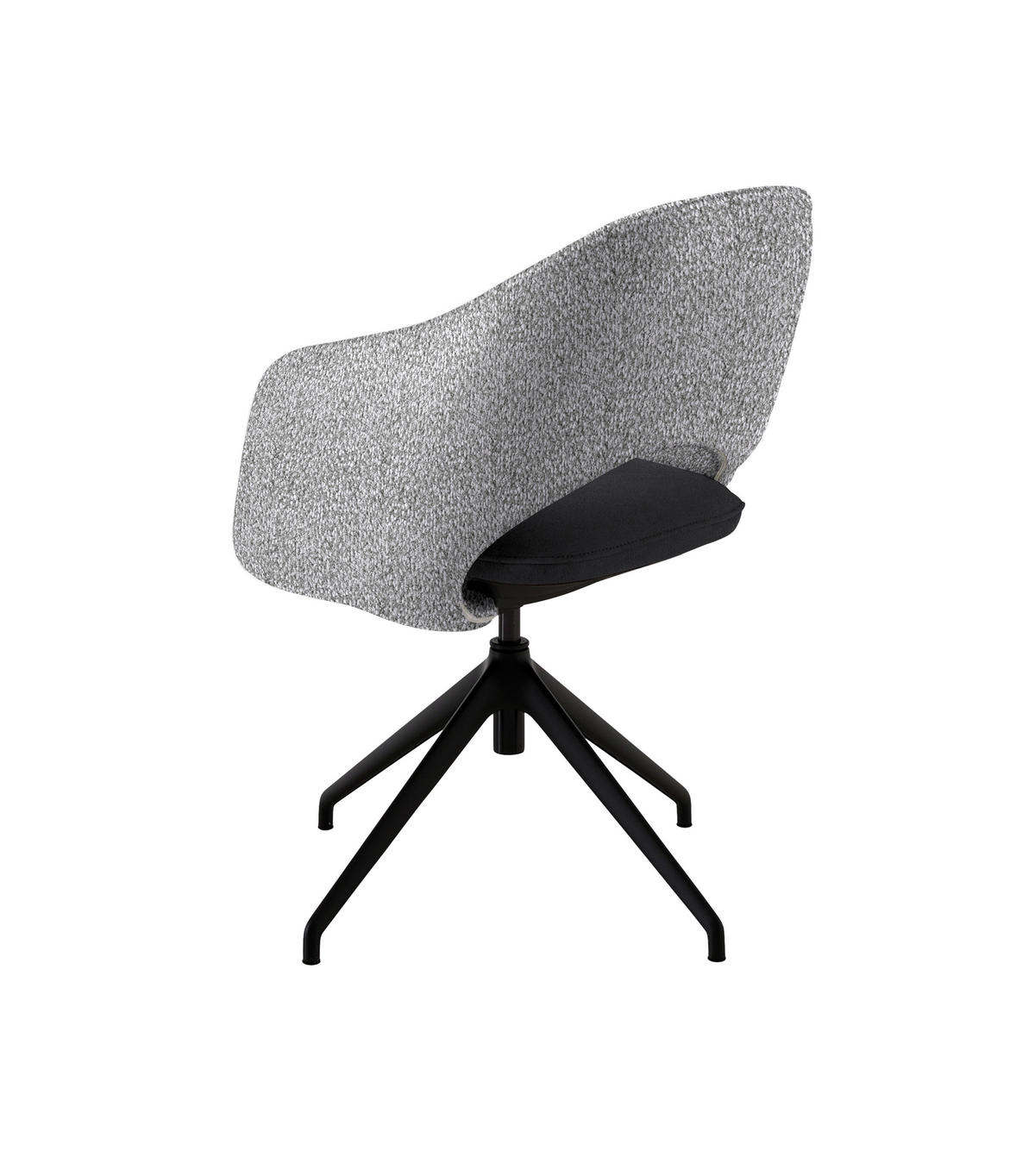 ARMLEHNSTUHL  Stoffauswahl, Wippfunktion, Sitzfläche 360° drehbar, gepolsterte Armlehnen Flachgewebe  - Anthrazit/Schwarz, Design, Textil/Metall (63/74-90/57-73cm) - Koinor