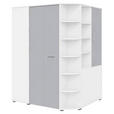 BEGEHBARER ECKSCHRANK 124/199/148 cm  - Hellgrau/Alufarben, KONVENTIONELL, Holzwerkstoff/Kunststoff (124/199/148cm) - Carryhome