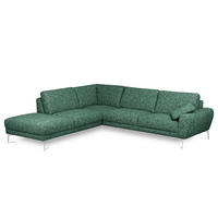 ECKSOFA  Webstoff Grün  - Chromfarben/Grün, Design, Textil/Metall (250/273cm) - Livetastic