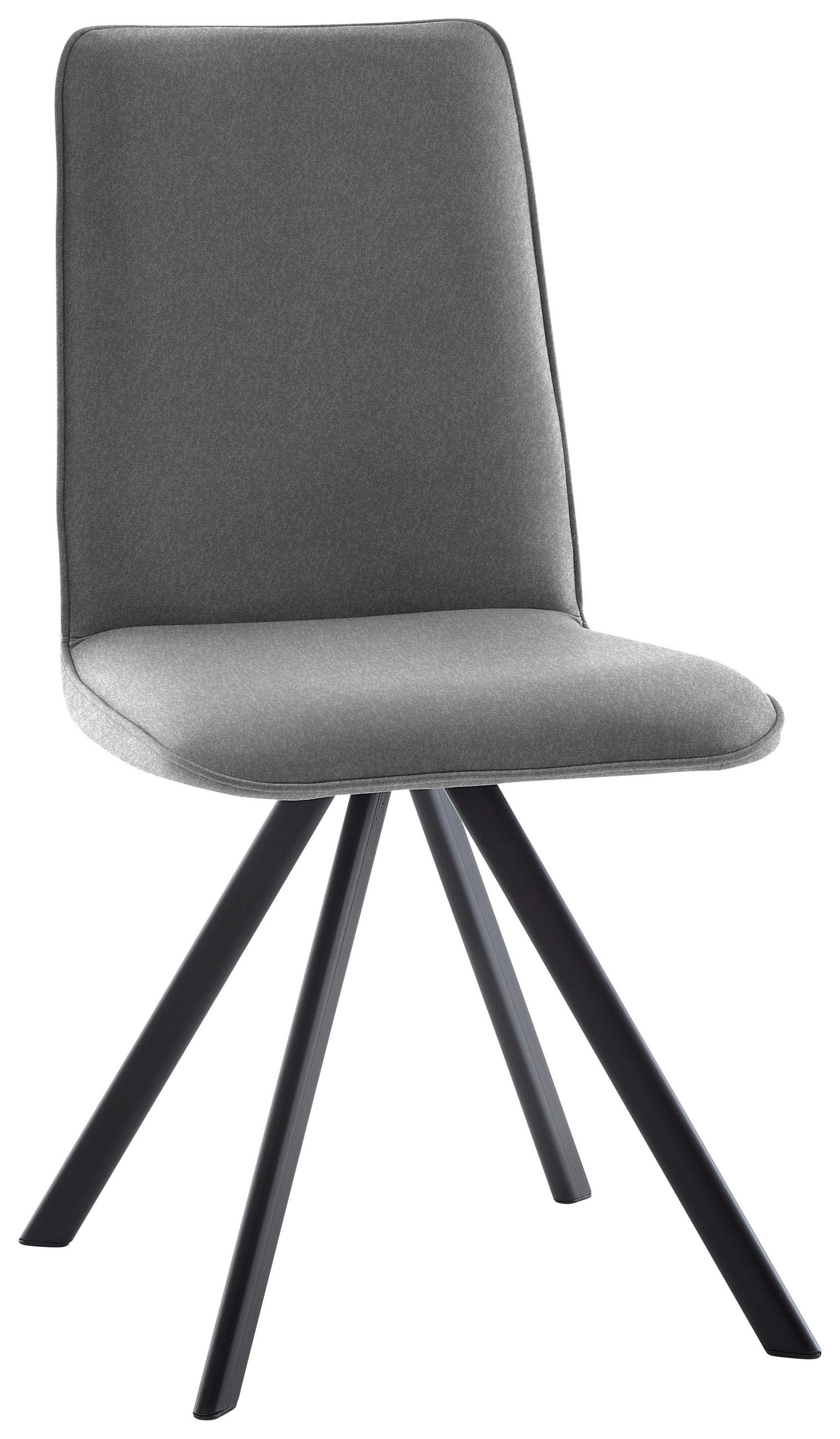 STUHL  in Eisen Flachgewebe  - Hellgrau/Schwarz, Design, Textil/Metall (48/93/60cm) - Cantus