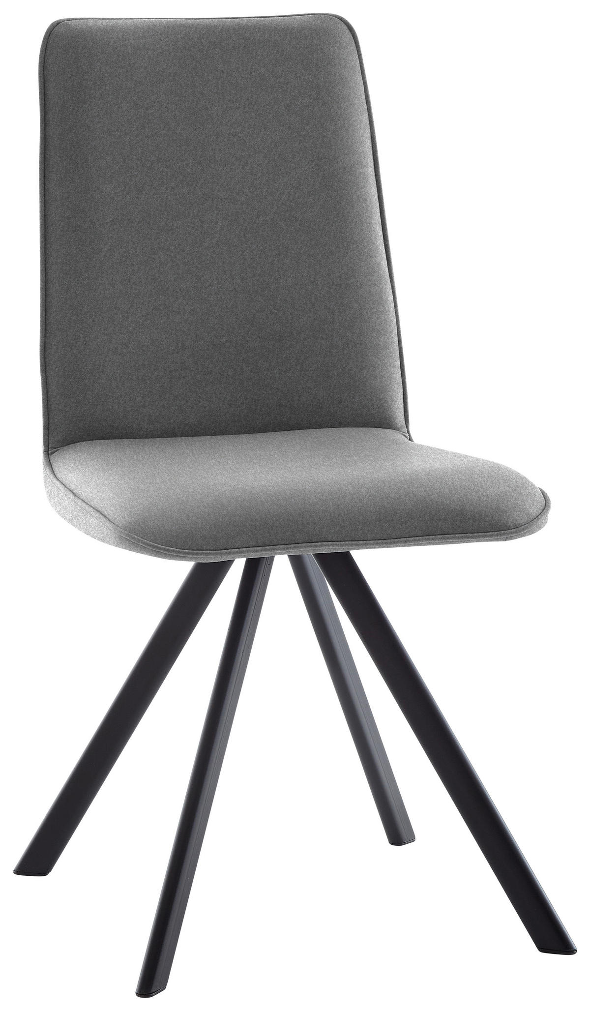 STUHL  in Eisen Flachgewebe  - Hellgrau/Schwarz, Design, Textil/Metall (48/93/60cm) - Cantus