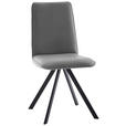 STUHL  in Eisen Flachgewebe Metall, Textil  - Hellgrau/Schwarz, Design, Textil/Metall (48/93/60cm) - Cantus