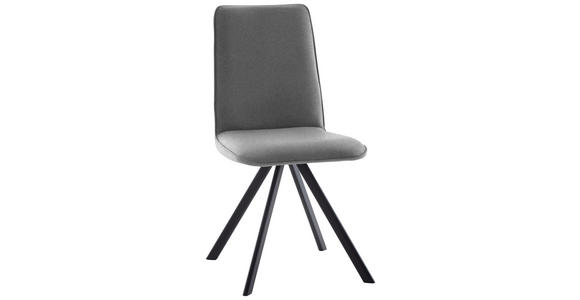 STUHL in Eisen Flachgewebe Metall, Textil - Hellgrau/Schwarz, Design, Textil/Metall (48/93/60cm) - Cantus
