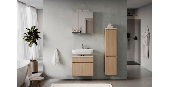 SPIEGELSCHRANK 60/64/20 cm - Eichefarben/Silberfarben, KONVENTIONELL, Glas/Holzwerkstoff (60/64/20cm) - Xora