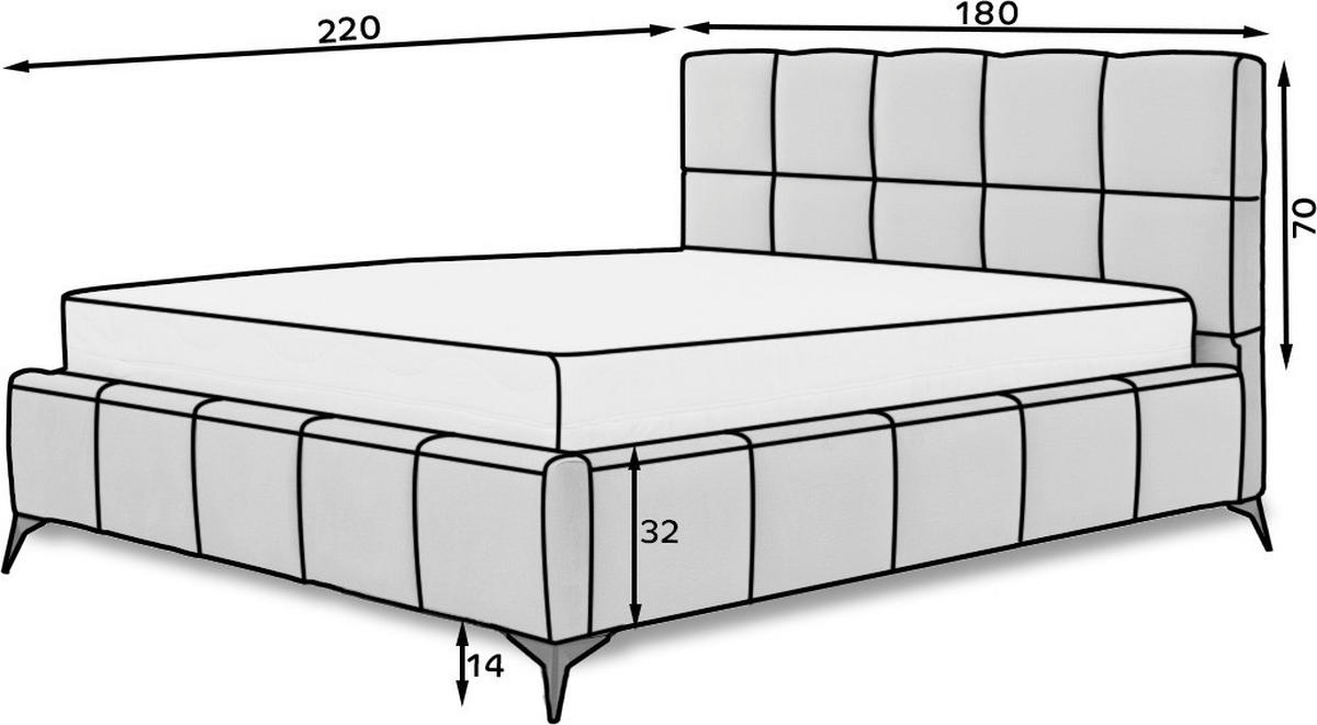 POLSTERBETT 180/200 cm  in Beige  - Beige/Schwarz, Modern, Holz/Textil (180/200cm) - MID.YOU