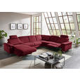 WOHNLANDSCHAFT in Chenille Rot  - Rot/Alufarben, Design, Textil/Metall (170/333/265cm) - Dieter Knoll