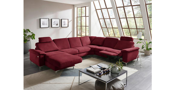 WOHNLANDSCHAFT in Chenille Rot - Rot/Alufarben, Design, Textil/Metall (170/333/265cm) - Dieter Knoll