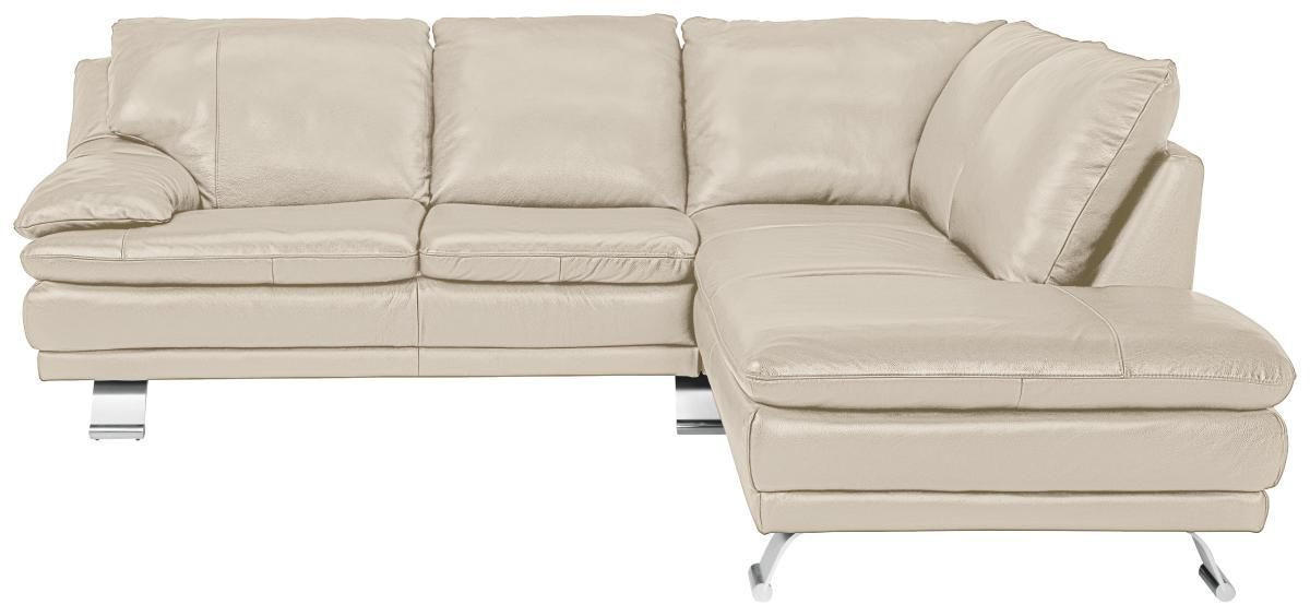 UGAONA GARNITURA bež  - boja aluminijuma/bež, Dizajnerski, koža/metal (220/246cm) - Celina Home
